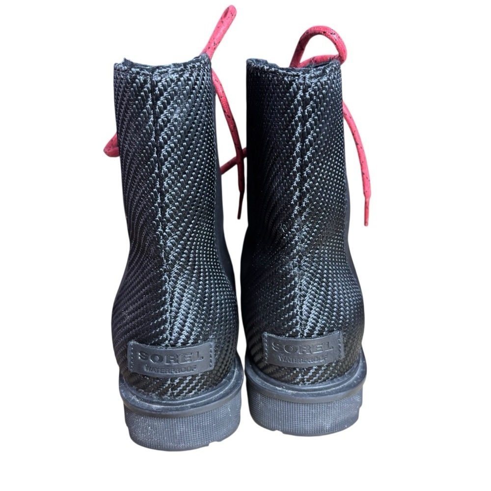 SOREL Phoenix Short Lace Waterproof Black Leather Boots – Women’s Sz 8 - Picture 7 of 11